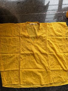 Yellow Embroidered V-Neck Top