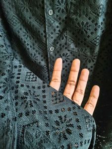 black crochet shirt
