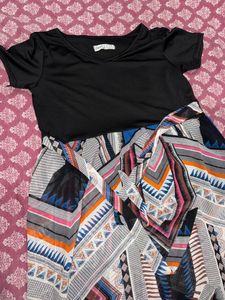 Boho Geometric Print Midi Dress