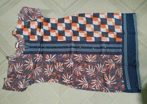 Blue With Orange Kurta