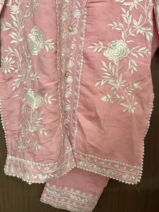 Pink Embroidered branded Kurta Set