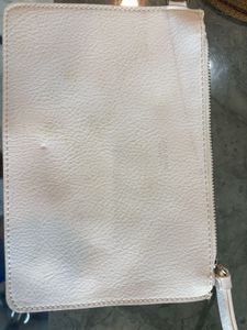 White Faux Leather Clutch with Strap