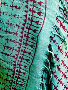 Beautiful Teal &amp; Black Tribal Print Stoll