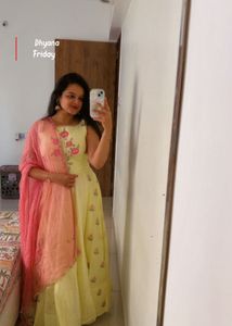 Yellow Floral Kurta Set with Dupatta