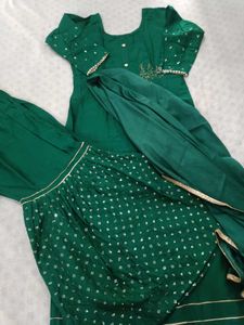 Elegant Green Kurta Set with Sharara