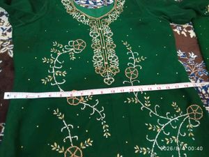 Green Embroidered Kurta Set