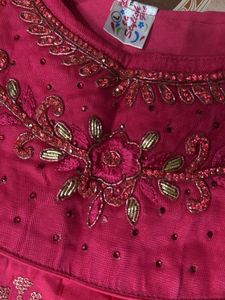 Pink Embroidered Girls Dress