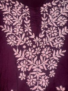 Luknavi Chikankari Rayon short kurti