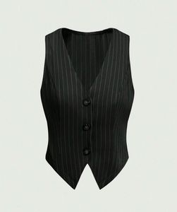 Pinstripe Sleeveless Vest Top