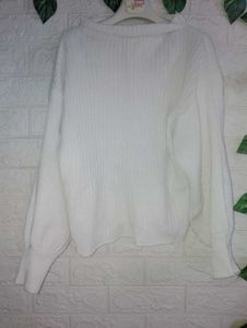 Cozy White Knit Sweater