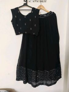 Stunning Embellished Black Lehenga Choli Top