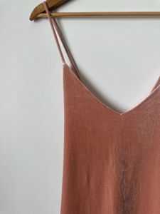 Coral Velvet Slip Dress