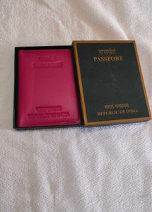 Pink Leather Passport Holder