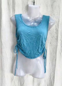 ruched sky blue top