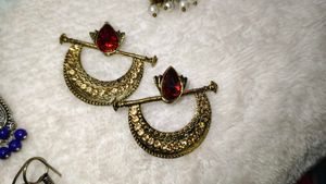 Dangle Earrings with Blue Beads