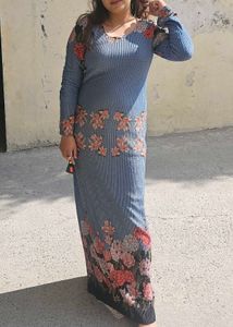 Blue Floral Maxi Dress