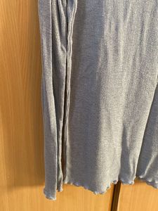 grey Ribbed Mock Neck Top
