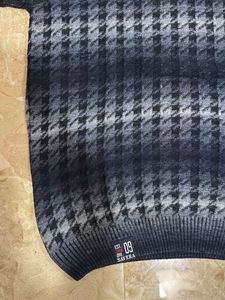 Men's Grey Houndstooth Sweater