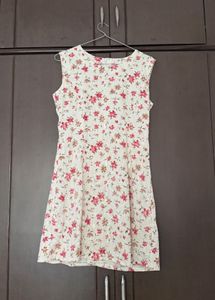Floral Print Sleeveless A-Line Dress