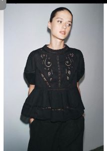 ZARA embroidered top