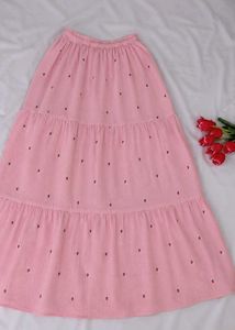 Cute Pink Tiered Strawberry Skirt