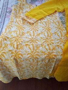 Elegant Yellow Kurti ( 2 piece Kurta)