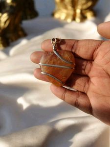 Golden Quartz Crystal Pendant - Large
