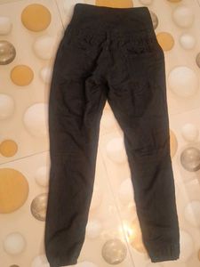 High Waisted Black Button Fly Pants
