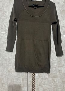 Mango Sweater In Olive Colour