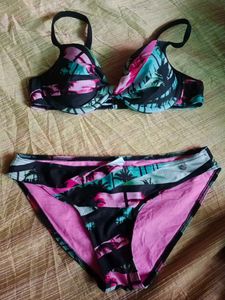 Import Tropical Print Bikini Set