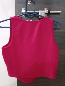Hot Pink Sleeveless Crop Top