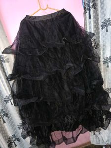 Black Tiered Tulle lehenga