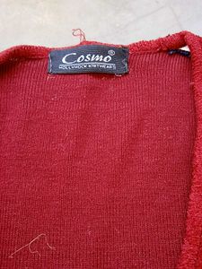 Red Velour Cardigan with Embellishments