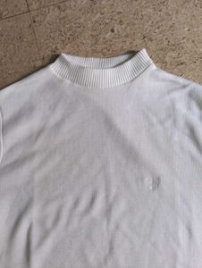 White Long Sleeve Mock Neck Top