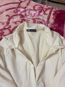 Cream Long Sleeve Bodysuit Top