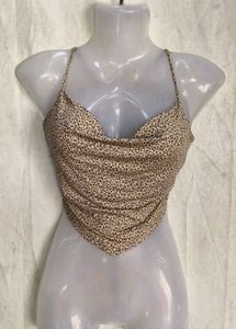 Leopard Print Ruched Camisole Top