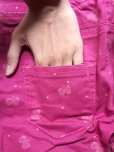Cute Capri Pant Jeans Butterfly Dots Design