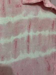 zudio Pink Tie-Dye Button-Up Shirt for L