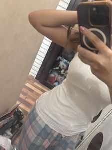 Ribbed White Spaghetti Strap Tank Top