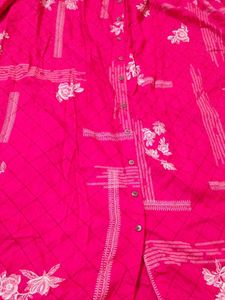 Vibrant Pink Printed Kurta
