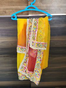 Vibrant Yellow Embroidered Plazzo Set
