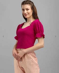 Pink Ruffle Sleeve Top