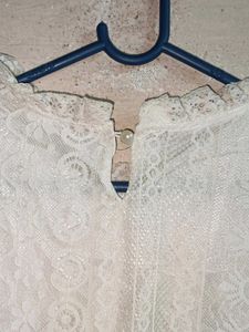 Stylish White Lace Midi Dress Layered