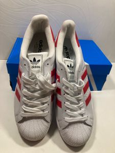 Adidas Superstar White Red Stripes Sneakers