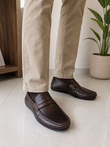 Men's Brown Faux Leather Loafers
