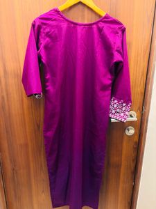 Women's Purple Kurta Set with Dupatta