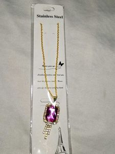 Elegant Pink Gem Necklace
