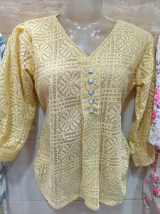 Yellow Button-Up Top