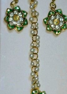 Unique Forehead tika &amp; Eyer rings bridal stone