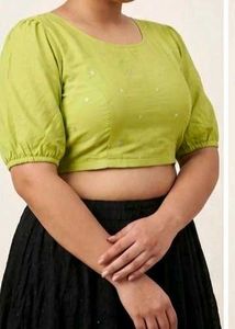 Lime Green Ethnic Blouse